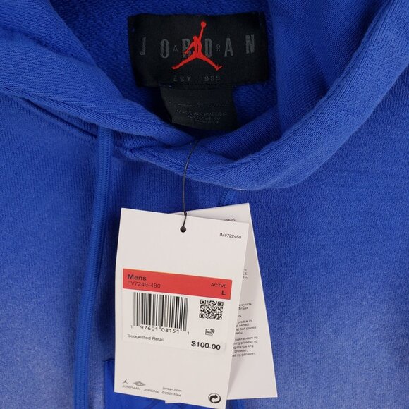 Jordan Flight Fleece Kangaroo Pocket & Drawstring Hood Mens L - Picture 7 of 10